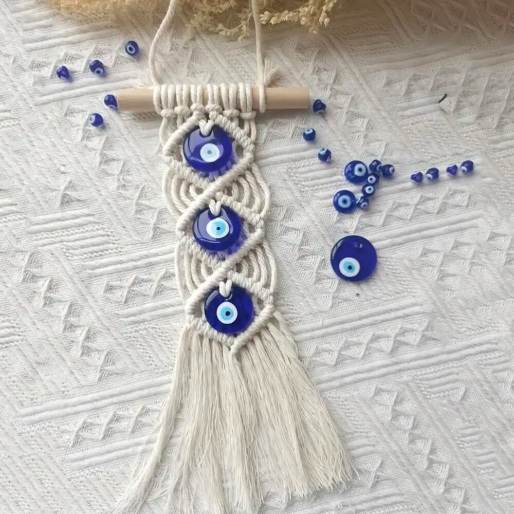 Evil Eye of Protection knitted  Wall / Door Hanger
